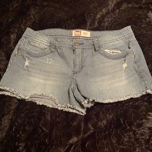 Shorts. Blue and white Pinstripe.